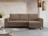 Ecksofa Wohnzimmer aus Cordstoff mit Schlaffunktion - HUGO-lin - Hellbraun Velours Bild 2