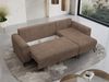 Ecksofa Wohnzimmer aus Cordstoff mit Schlaffunktion - HUGO-lin - Hellbraun Velours Bild 3