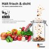 BigDean 6er Set Vorratsgläser 1,5L - Einmachgläser mit Deckel & Bügelverschluss - Made in Germany - Drahtbügelgläser zum luftdichten Aufbewahren, Einlegen & Einkochen - Glas, eckig Bild 4