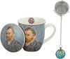 DUO ART GALLERY Becher 400 ml mit Teesieb PORTRAIT OF Van Gogh, New Bone China Porzellan Bild 2