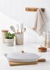 LE CREUSET Backform Fischbackform mit Deckel 34 cm Tradition White, 1,6l, Steinzeug, mikrow.- & spülm. sicher, glasiert, weiß Bild 2