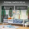 Bellabino 'Vils' Kinderbett 90x200 cm mit Matratze, weiß, Kiefer Massivholz, Montessori Bett mit Lattenrost und mit abnehmbarem Rausfallschutz Bild 4