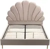 Vente-unique - LIVAYA Bett SamtStoff Beige - B 205 cm x H 140 cm x L 166 cm Bild 3