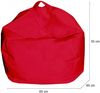 Dmora Pouf Ascia, Mehrzwecksessel, Sitzsack, Hockerhocker, Made in Italy, 65x65 h50 cm, Rot Bild 3