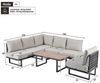 Celya Gartenlounge-Set Gartenlounges Balkon, Gartenmöbel Lounge Set mit Ecksofa, (Ecksofa, Outdoor-Relaxbett, Couchtisch, Kann in ein Liegebett umgewandelt werden, verzinkter Stahl, Grau), Ecksofa, Outdoor-Relaxbett, Couchtisch Bild 4