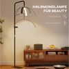 HOMCOM Stehlampe LED Halbmond Wimpern Lampe mit Telefonhalter, Dimmfunktion, LED fest integriert, Tageslichtweiß, für Wimpernverlängerung, Tattoo, Nägel, Hautp Bild 4