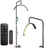 HOMCOM Stehlampe LED Halbmond Wimpern Lampe mit Telefonhalter, Dimmfunktion, LED fest integriert, Tageslichtweiß, für Wimpernverlängerung, Tattoo, Nägel, Hautp Bild 2