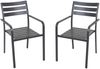 2x Garden Pleasure Alu Gartenstuhl Garten Stuhl Sessel Terrasse Möbel anthrazit Bild 1