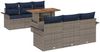vidaXL Gartensofa-set mit Kissen 7 pcs Grau und Marineblau Poly-Rattan 3349282 Bild 2