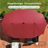 COSTWAY Sonnenschirm, 450 x 260 cm, LED-Solar-Beleuchtung, UPF 50+, mit Ständer Bild 2