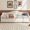Polsterbett 90x200 cm mit LED-Beleuchtung, Stauraum und ohne Matratze, Beige Bild 2