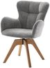 Massivart® Polsterstuhl drehbar 360 Grad / grau / Bouclé-Stoffbezug »TANURA«, Gestell aus Wildeiche · belastbar bis max. 120 kg Bild 2