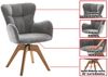 Massivart® Polsterstuhl drehbar 360 Grad / grau / Bouclé-Stoffbezug »TANURA«, Gestell aus Wildeiche · belastbar bis max. 120 kg Bild 3