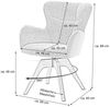 Massivart® Polsterstuhl drehbar 360 Grad / grau / Bouclé-Stoffbezug »TANURA«, Gestell aus Wildeiche · belastbar bis max. 120 kg Bild 4