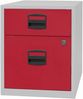 mobiler Beistellschrank PFA, 1 Universalschublade, 1 HR-Schublade, Farbe Korpus lichtgrau, Fronten kardinalrot Bild 3