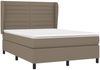 vidaXL Boxspringbett mit Matratze Taupe 140x200 cm Stoff 3128049 Bild 3