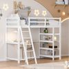 Romance Hochbett Massivholzbett Stockbett Kinderbett Mit Tisch und Regal und Treppe, Absturzsicherung, 90x200 cm Bild 3