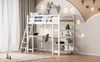 Romance Hochbett Massivholzbett Stockbett Kinderbett Mit Tisch und Regal und Treppe, Absturzsicherung, 90x200 cm Bild 5