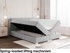 MEBLINI Boxspringbett JOHN 160x200 cm mit Bettkasten - H3P/Hellgrau Samt Polsterbett - Doppelbett mit Topper & Taschenfederkern-Matratze Bild 4