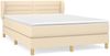 Doppelbett, Polsterbett mit Matratze Hellgrau 140x190 cm Stoff Creme 140x200 cm Bild 2