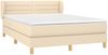 Doppelbett, Polsterbett mit Matratze Hellgrau 140x190 cm Stoff Creme 140x200 cm Bild 3