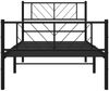 vidaXL Bettgestell mit Kopf- und Fußteil, Metall, Schwarz, 100x190 cm Bild 5