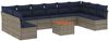 vidaXL 11-tlg. Garten-Sofagarnitur mit Kissen Grau Poly Rattan 3256131 Bild 2