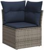 vidaXL 11-tlg. Garten-Sofagarnitur mit Kissen Grau Poly Rattan 3256131 Bild 4