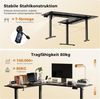 Höhenverstellbarer L-förmiger Schreibtisch 190 x 155 cm Elektrisch Schwarz Bild 4