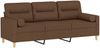 vidaXL 3-Sitzer-Sofa mit Zierkissen Braun 180 cm Stoff 3200832 Bild 3