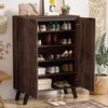 MODFU Schuhschrank mit quadratische, strukturierte Oberfläche (Kommode, Anrichte, Wohnzimmerschrank, Highboard, 1-St, 2 Türen) Mit Verstellbare Einlegeböden Bild 5