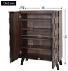 MODFU Schuhschrank mit quadratische, strukturierte Oberfläche (Kommode, Anrichte, Wohnzimmerschrank, Highboard, 1-St, 2 Türen) Mit Verstellbare Einlegeböden Bild 4