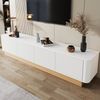Merax Lowboard mit Rillenoptik, Fernsehtisch mit abgerundeten Ecken Design (200 x 40 x 47,5 cm (L x B x H), 1 St), TV-Schrank mit 4 Türen, höhenverstellbarer Fächer & Stauraum Bild 4