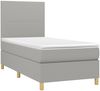 vidaXL Boxspringbett mit Matratze & LED Hellgrau 100x200 cm Stoff 3135253 Bild 3