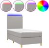 vidaXL Boxspringbett mit Matratze & LED Hellgrau 100x200 cm Stoff 3135253 Bild 2