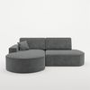 Ecksofa Schlafsofa Sofa VENEDIG Stoff Arena Dunkelgrau Ottomane Links Bild 2