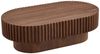 Oval Fluted Coffee Table, Modern Minimalist Center Table with Solid Wood Stripe Accent, MDF with Wood Veneer Construction, Contemporary Accent Table for Living Room, Bedroom, and Office (Walnut color) Bild 3