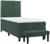 vidaXL Boxspringbett mit Matratze Dunkelgrün 90x200 cm Samt 3137764 Bild 3
