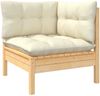 vidaXL 7-tlg. Garten-Lounge-Set mit Creme Kissen Kiefernholz 3096430 Bild 3