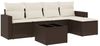 vidaXL 6-tlg. Garten-Sofagarnitur mit Kissen Braun Poly Rattan 3251240 Bild 2