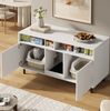 Katzenstreuschrank 120 x 50 x 66 cm, weißes Sideboard aus MDF/Spanplatte mit 2 Türen Bild 4