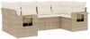 vidaXL 6-tlg. Garten-Sofagarnitur mit Kissen Beige Poly Rattan 3252915 Bild 2