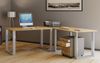 VCM Schreibtisch Lona 919699 Silber / Honig-Eiche H. 76 x B. 130 x T. 130 cm Bild 2