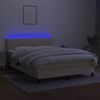 vidaXL Boxspringbett mit Matratze & LED Creme 140x200 cm Stoff 3133322 Bild 4