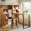 Computertisch mit Regal & Schrank, Natur, 120x50x120 cm Bild 3