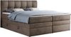 Boxspringbett mit Doppelmatratze - ALVIN-KING Braun 180x200 cm Velours Mittelfest (H3) Bild 3