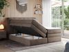 Boxspringbett mit Doppelmatratze - ALVIN-KING Braun 180x200 cm Velours Mittelfest (H3) Bild 2