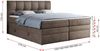Boxspringbett mit Doppelmatratze - ALVIN-KING Braun 180x200 cm Velours Mittelfest (H3) Bild 5
