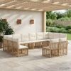 vidaXL Outdoor-Sofagarnitur 12 pcs Natürlich und Cremweiß Polyester 3437786 Bild 1