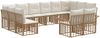 vidaXL Outdoor-Sofagarnitur 12 pcs Natürlich und Cremweiß Polyester 3437786 Bild 2
